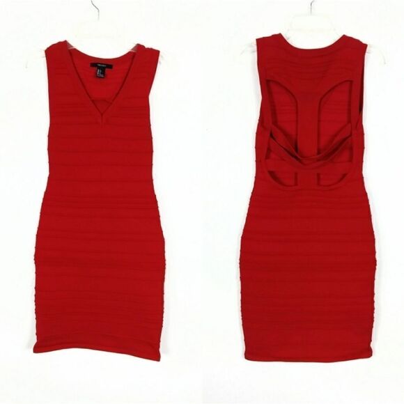 Forever 21 Sexy Strappy Red Bodycon Dress - Picture 2 of 6